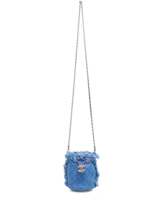 CHANEL Pre-Owned 2021 デニムバケットバッグ ミニ | ブルー