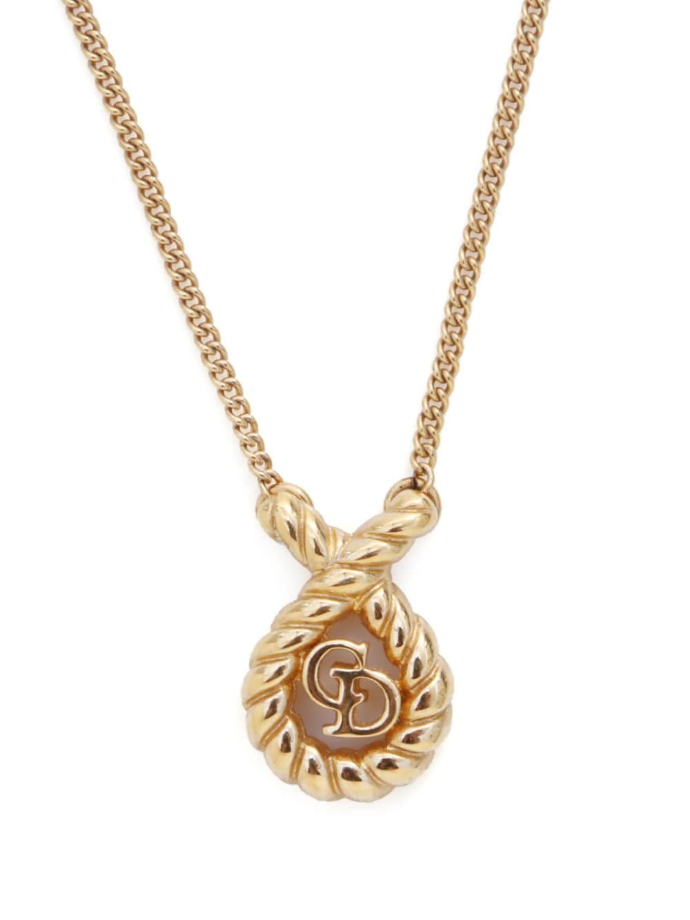 Pre-owned Dior Cd Pendant Necklace In Gold