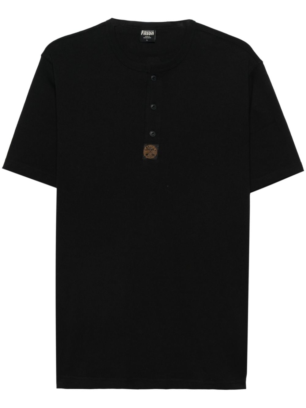 Filson Frontier Henley Cotton T-shirt In Black