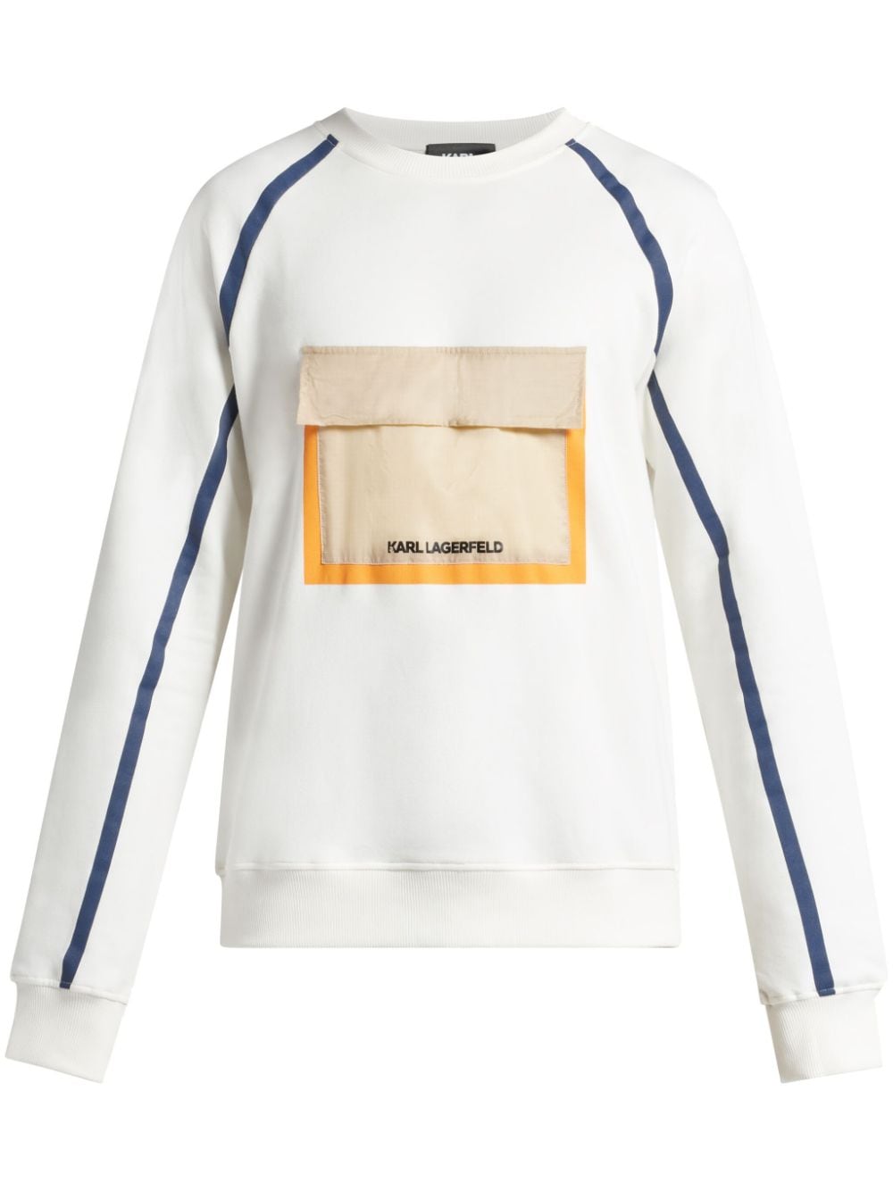 Karl Lagerfeld Front Flap Pocket Sweatshirt In White