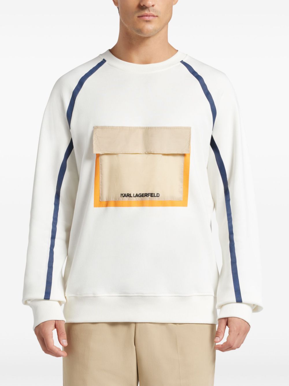 Karl Lagerfeld Sweater met klepzak Wit