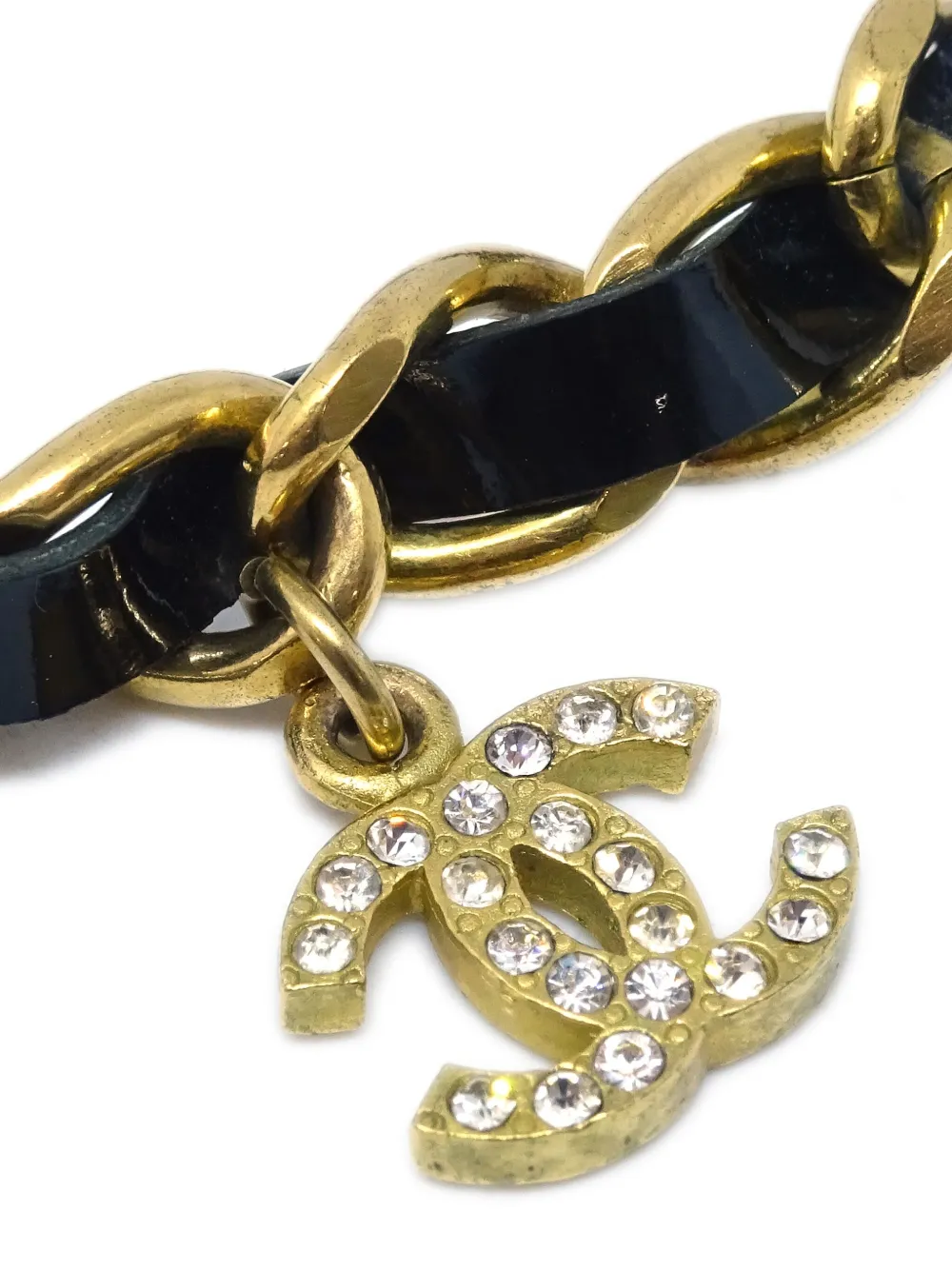 CHANEL Pre-Owned 1995 halsketting met CC hanger - Goud