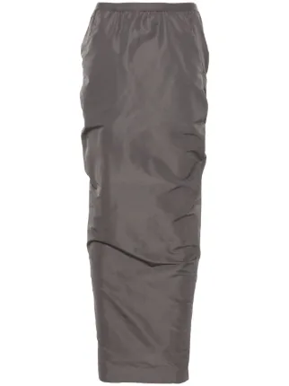 Rick Owens Soft Pillar Long Skirt | Grey | FARFETCH UK