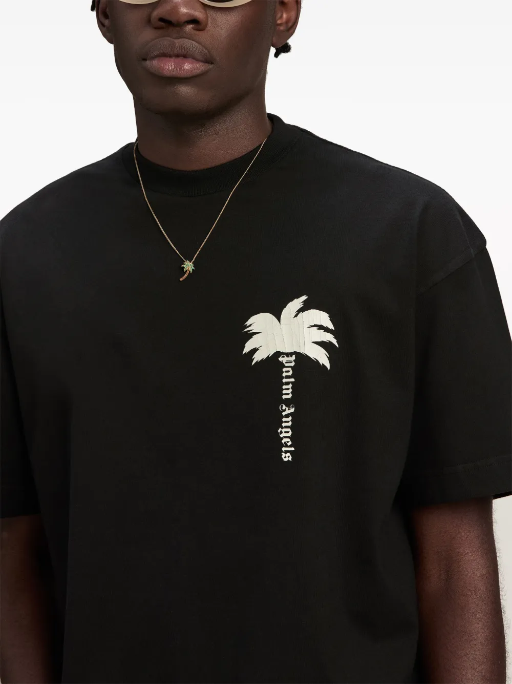 Palm Angels The Palm Cotton T-shirt | Black | FARFETCH