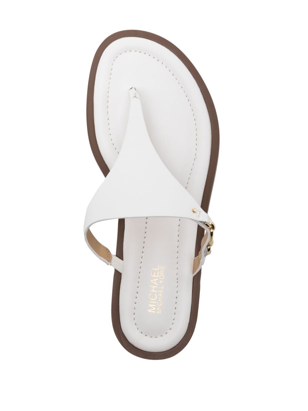 Shop Michael Michael Kors Daniella Leather Sandals In White