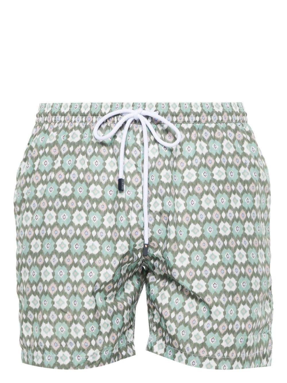 Barba Geometric-print Swim Shorts In Green