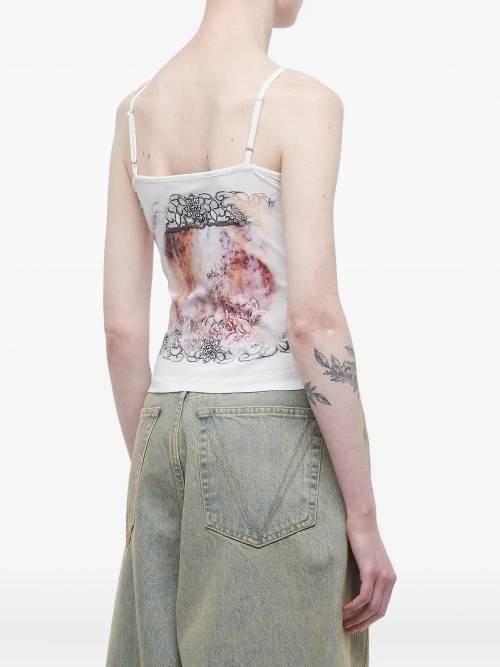 Y Project Top met kanten print White