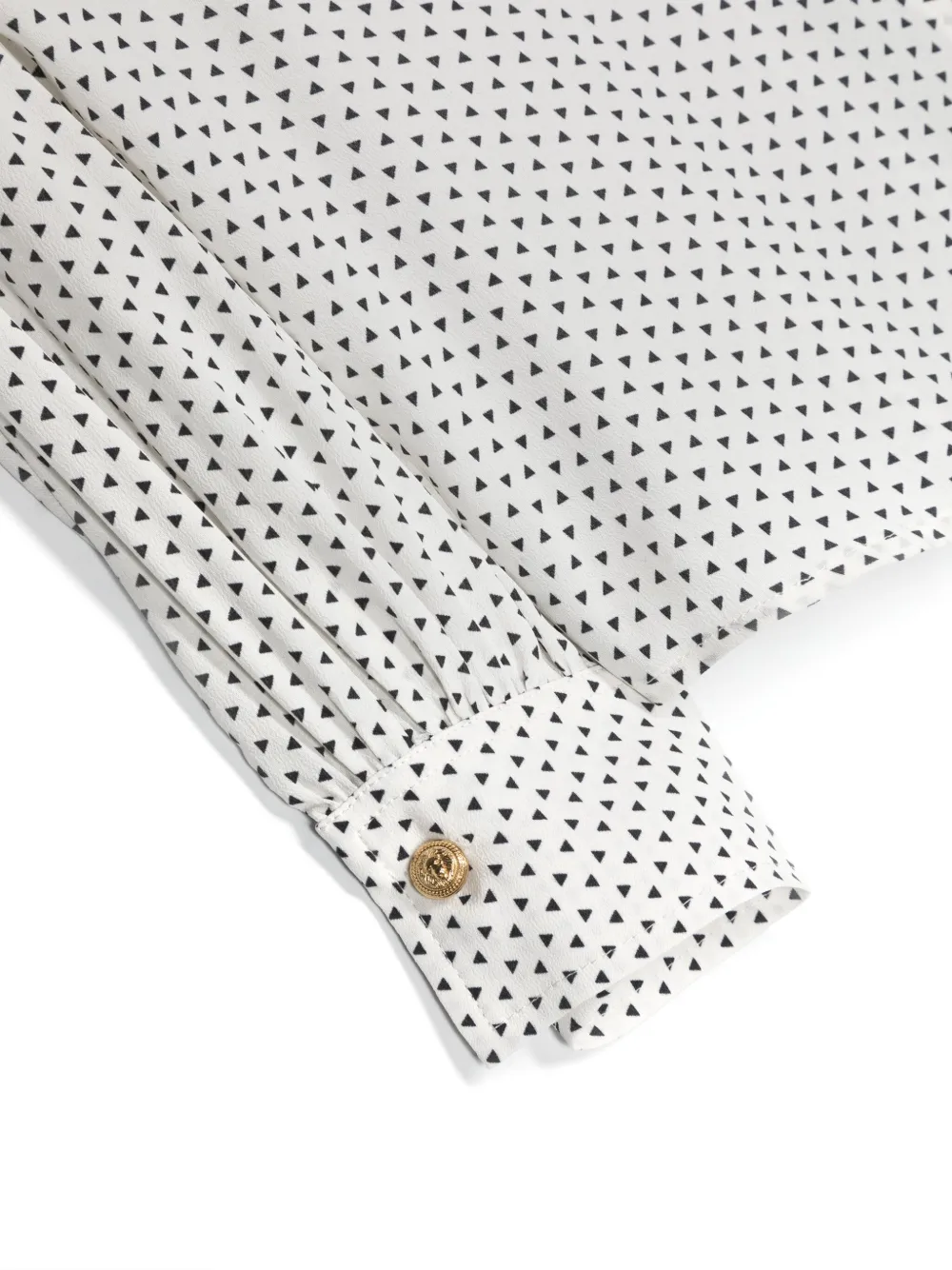 BALMAIN GEOMETRIC-PRINT CREPE SHIRT