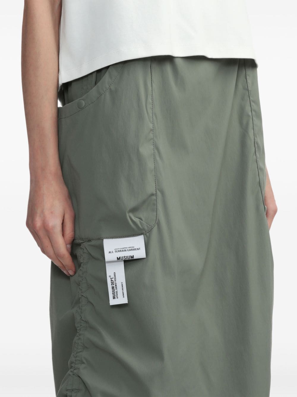 Shop Musium Div. Belted Midi Skirt In Green
