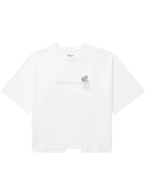 Musium Div. logo-embroidered cut-out T-shirt