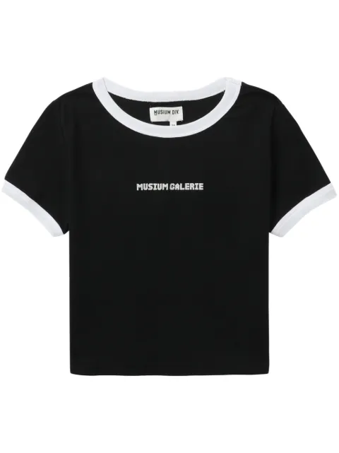 Musium Div. logo-embroidered cropped T-shirt