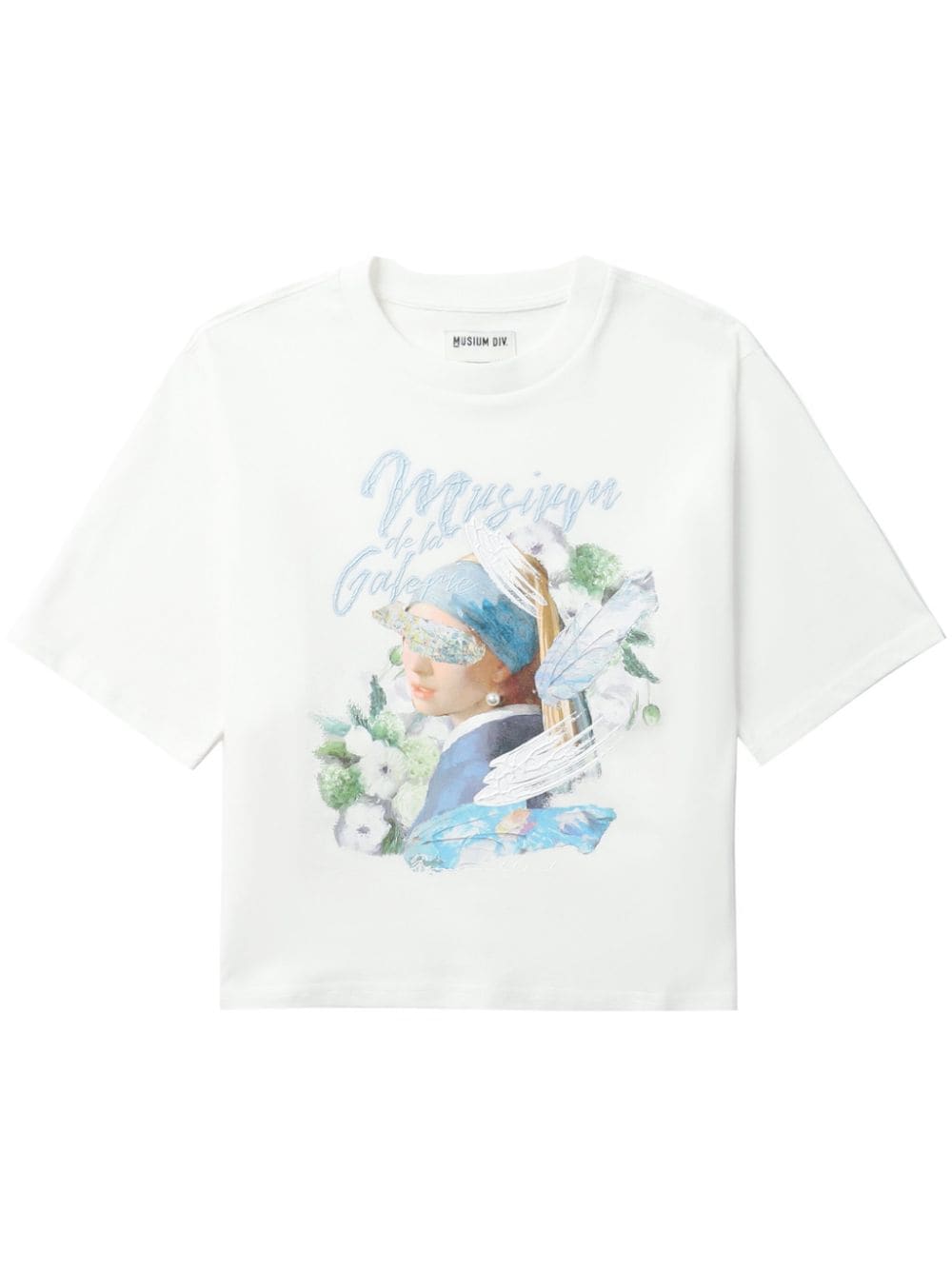 Musium Div. Graphic-print Cotton T-shirt In Weiss