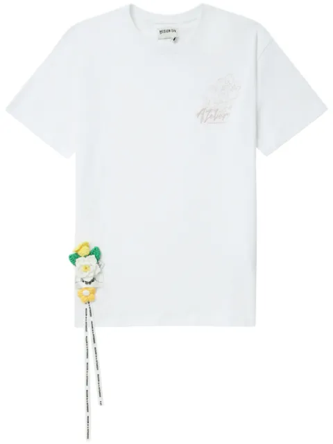 Musium Div. floral-appliqué cotton T-shirt