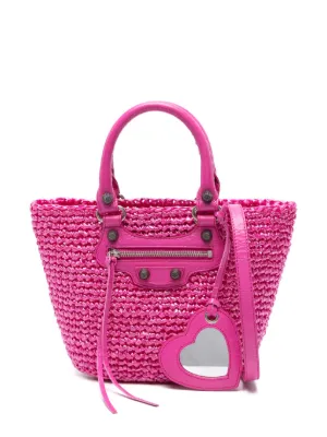 【送料&関税込】Balenciaga Straw Mini Beach Handbag Balenciaga Le City Small Straw Shoulder Bag | italist