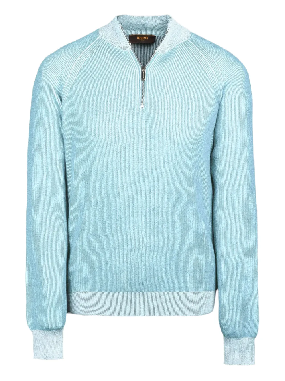Moorer FEDRO-SIA ribbed zip-neck sweater | Blue | Image 1