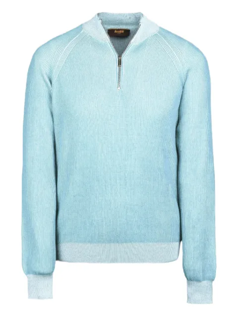 Moorer FEDRO-SIA ribbed zip-neck sweater