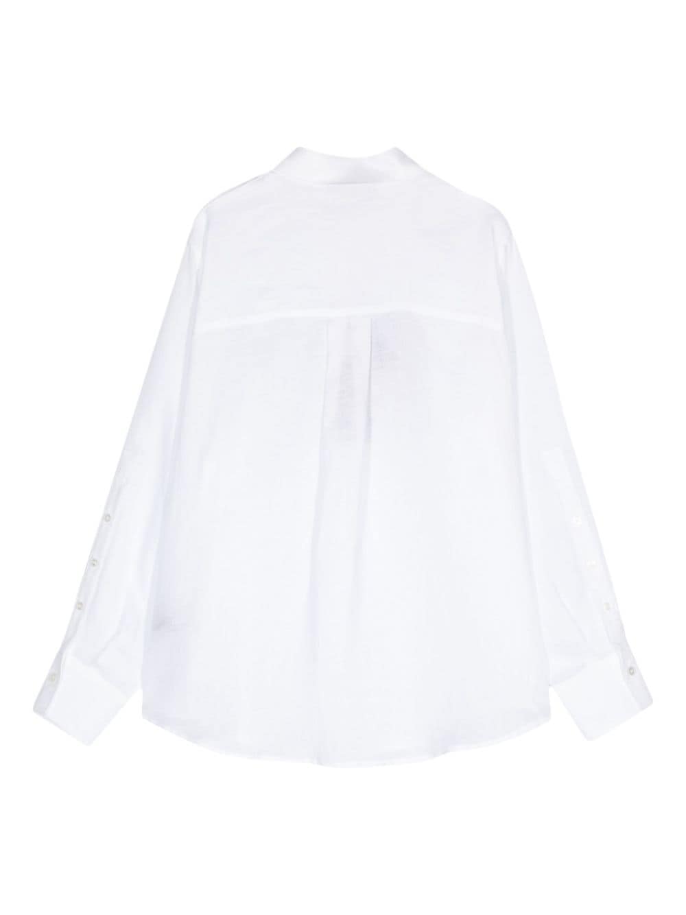 Moorer Pearl-FLN linen shirt - Wit