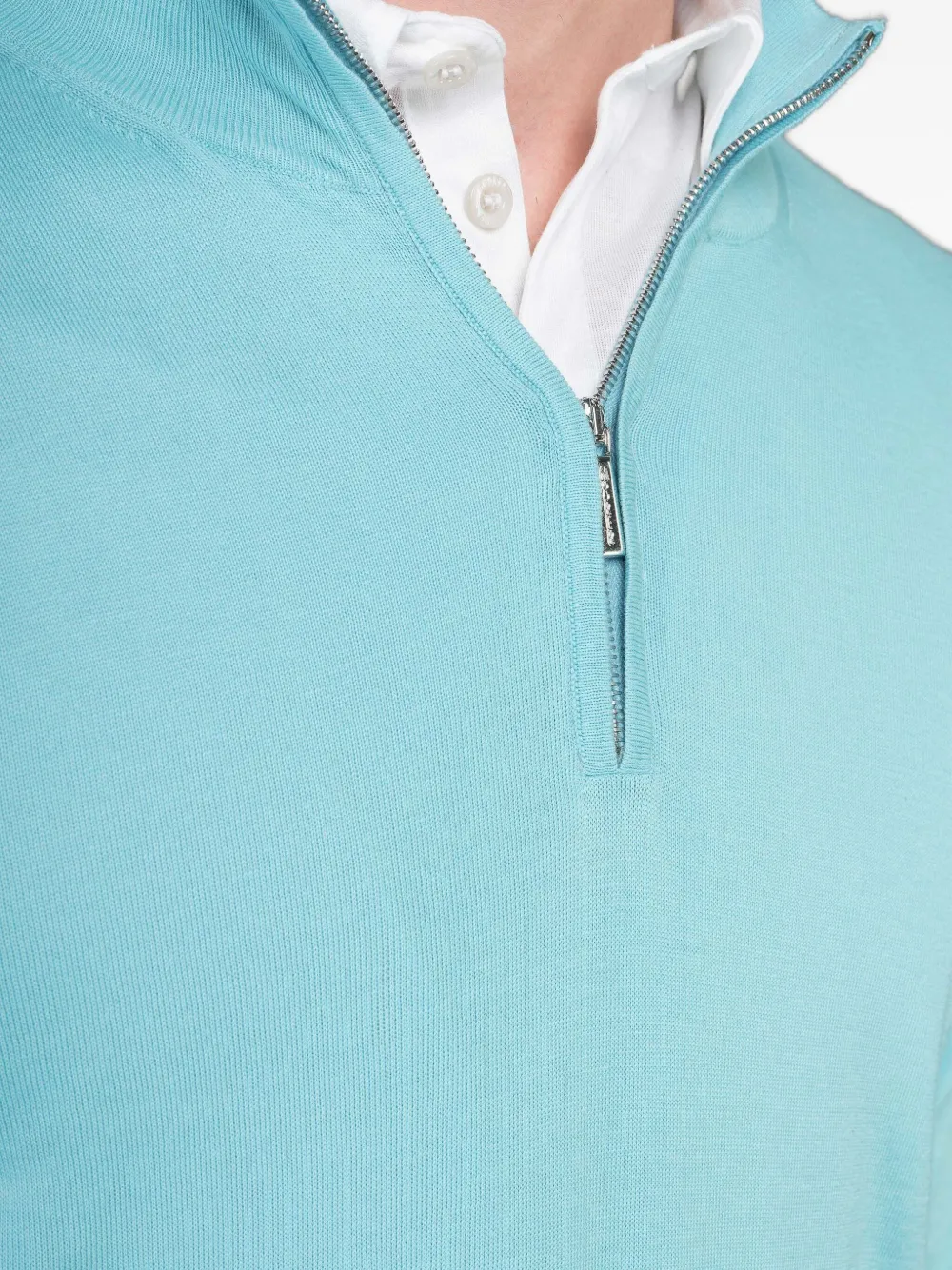 Moorer ATLANTE-SI5 katoenen trui met halve rits Blauw