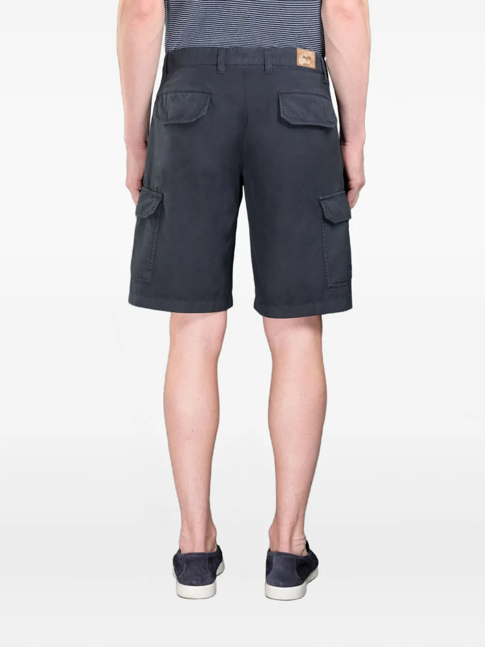 Moorer Buttoned Cargo Shorts In Blue