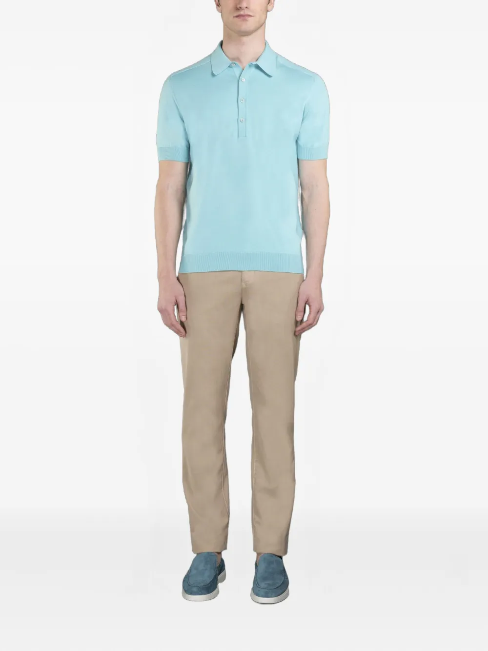 Moorer Poloshirt met korte mouwen - Blauw