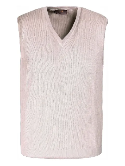 Moorer V-neck ribbed knitwear vest