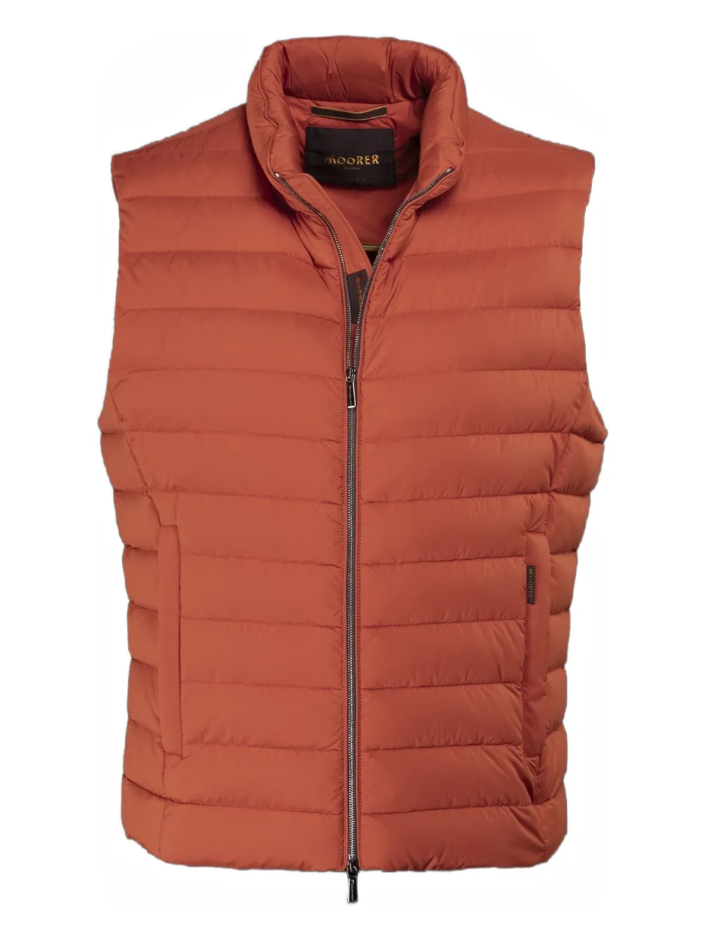 Moorer Calaf quilted gilet | Orange | Image 1