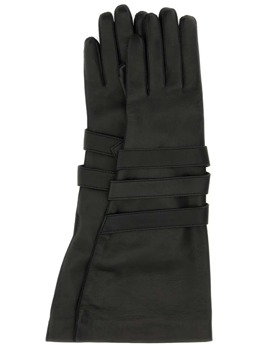 Saint Laurent Handschoenen met vlakken Zwart