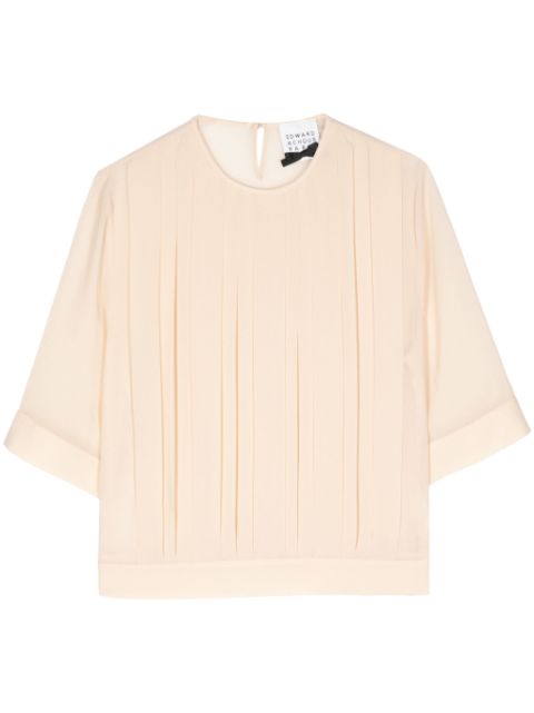 Edward Achour Paris pleated half-sleeve top