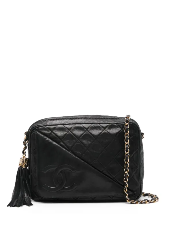 chanelバック CHANEL Pre-Owned 1989-1991 Interlocking CC Camera Bag | Black