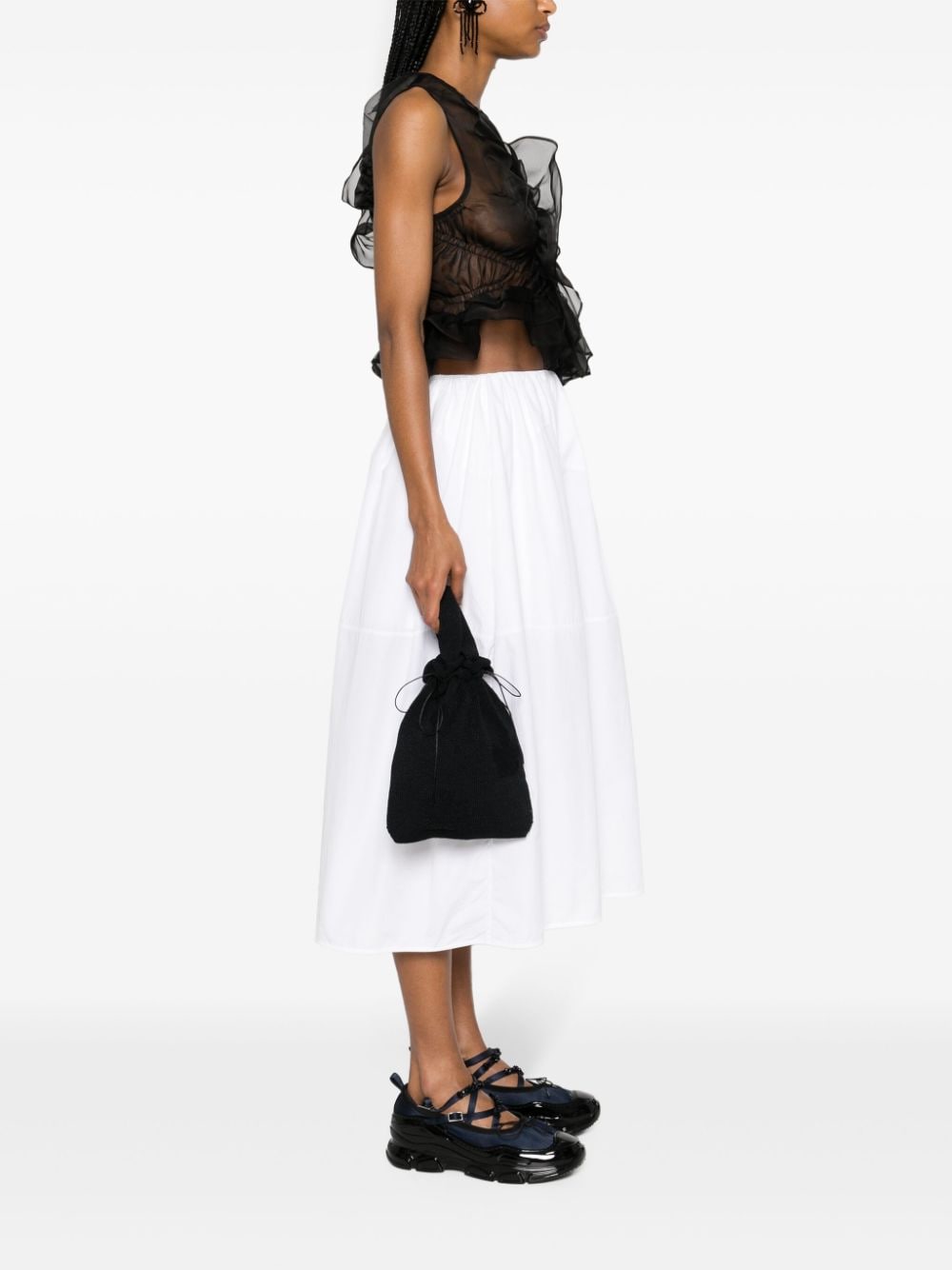 Shop Cecilie Bahnsen Floral-pattern Mini Bag In Black