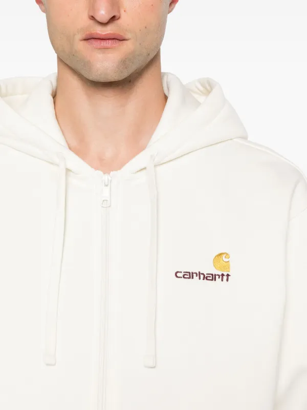 Carhartt WIP American Script Zipped Hoodie | White | FARFETCH