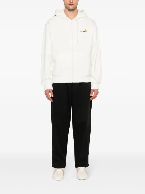 Carhartt WIP American Script Zipped Hoodie | White | FARFETCH