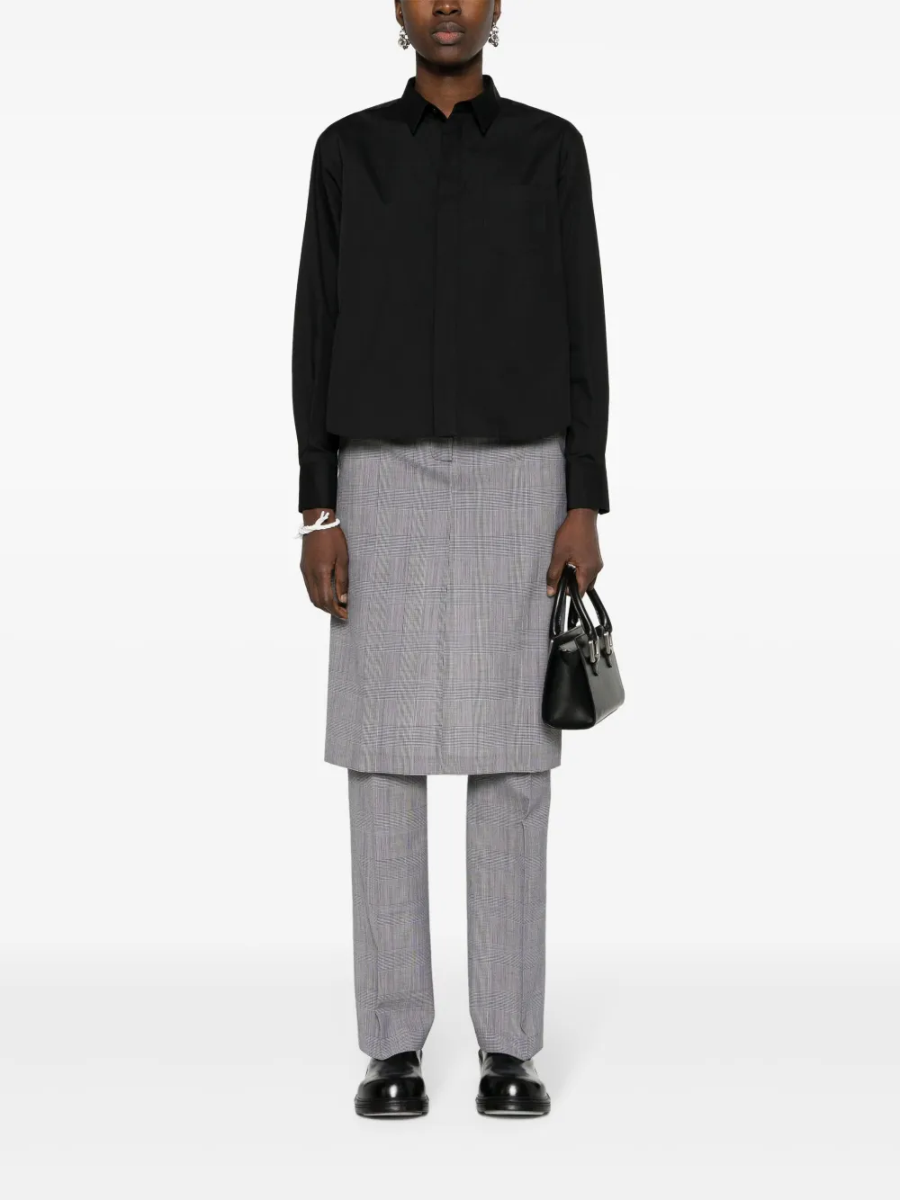 sacai Cropped shirt - Zwart