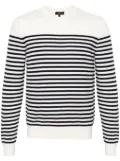 Theory striped wool blend jumper - White