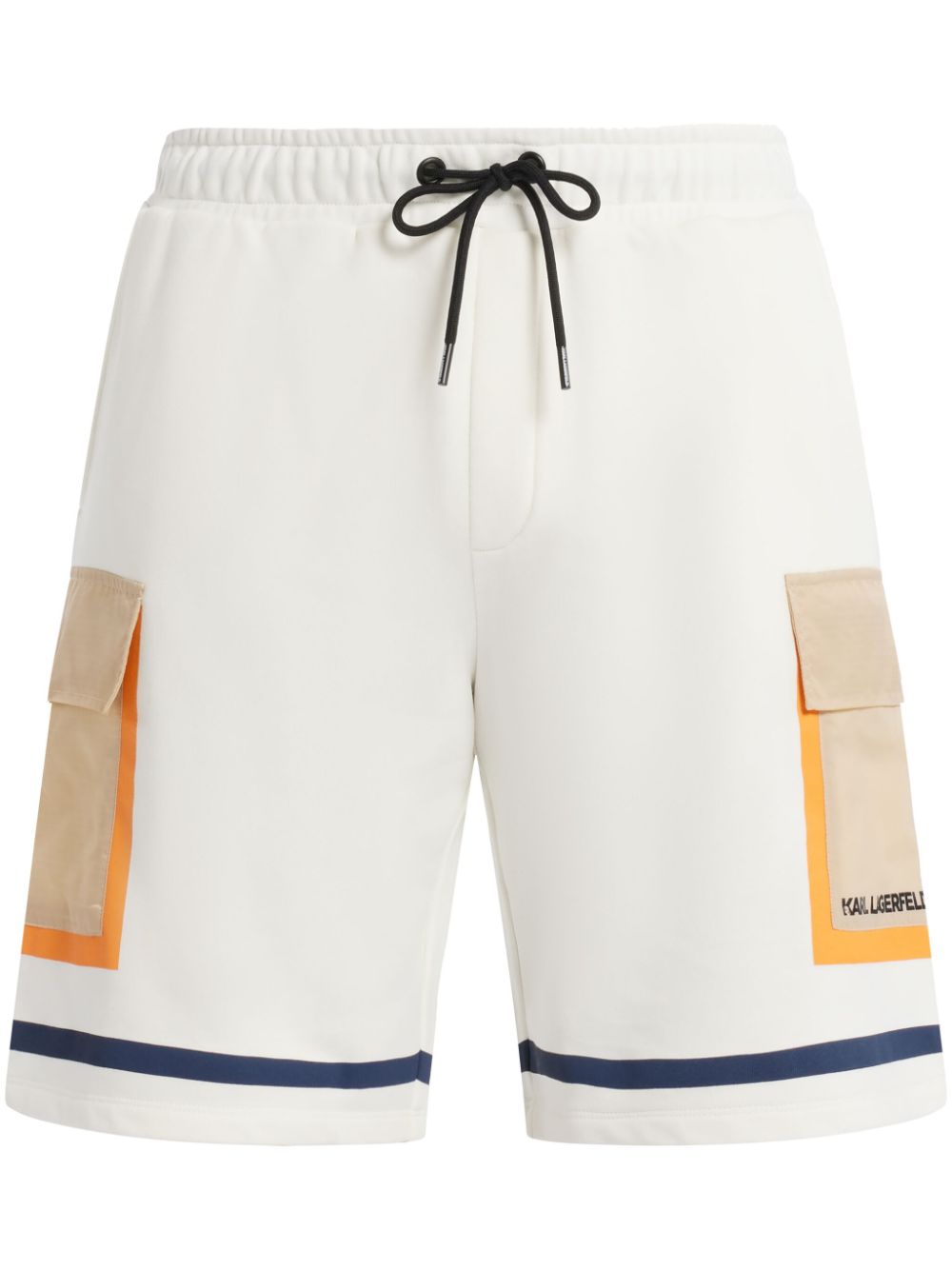 Karl Lagerfeld Logo-print Jersey Shorts In White