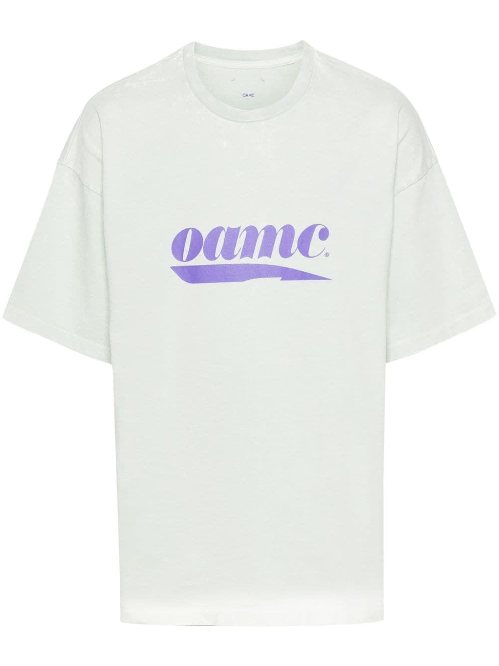 Oamc Logo-print Organic Cotton T-shirt In Green