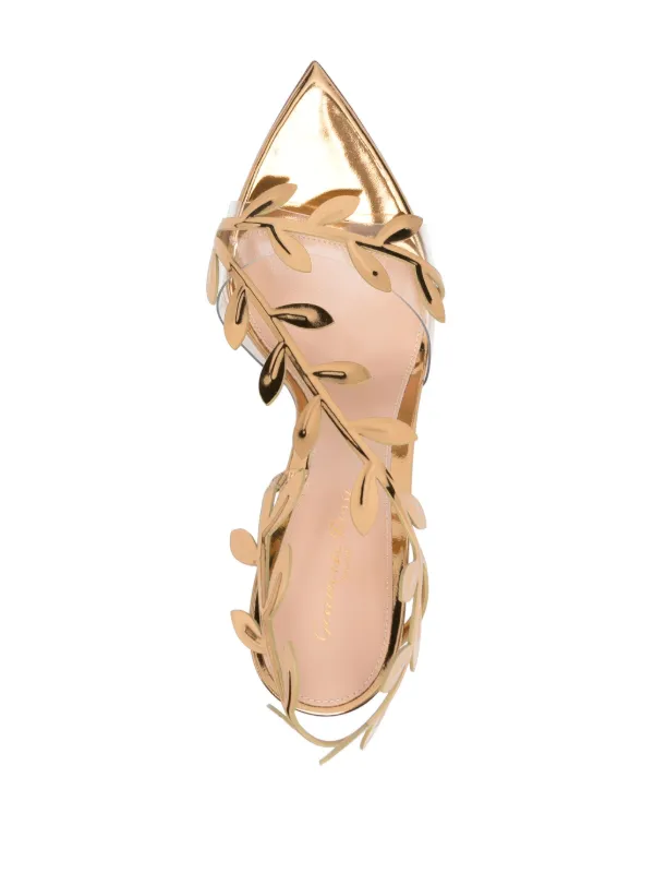 Gianvito Rossi Flavia 105mm Leather Sandals | Gold | FARFETCH