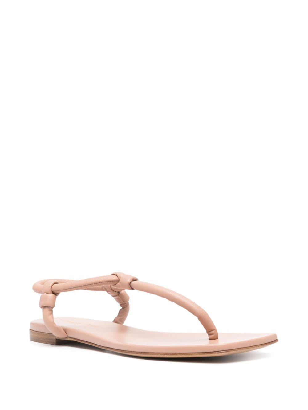 Shop Gianvito Rossi Juno Thong Leather Sandals In Neutrals