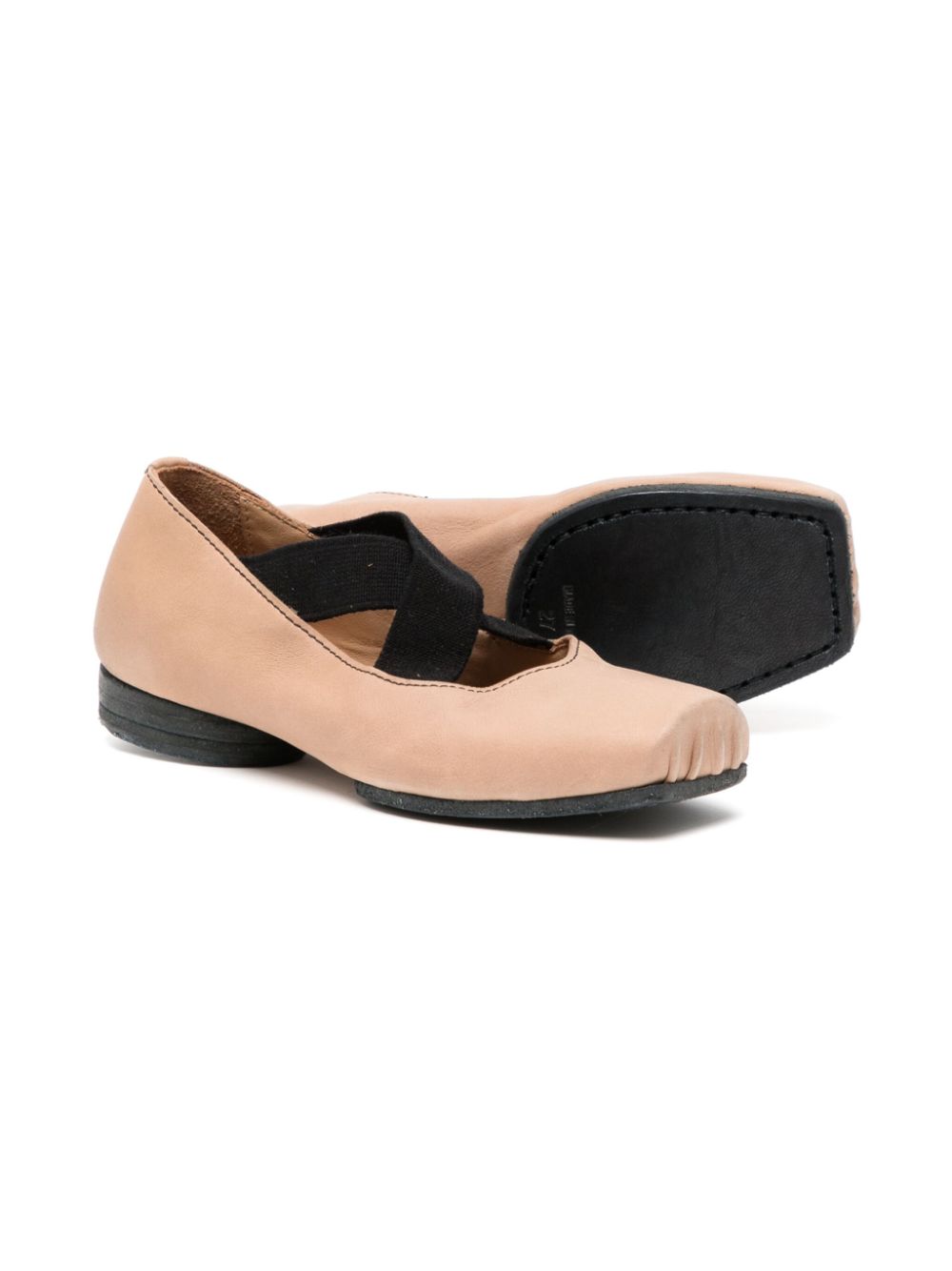 Uma Wang square-toe leather ballet pumps - Brown