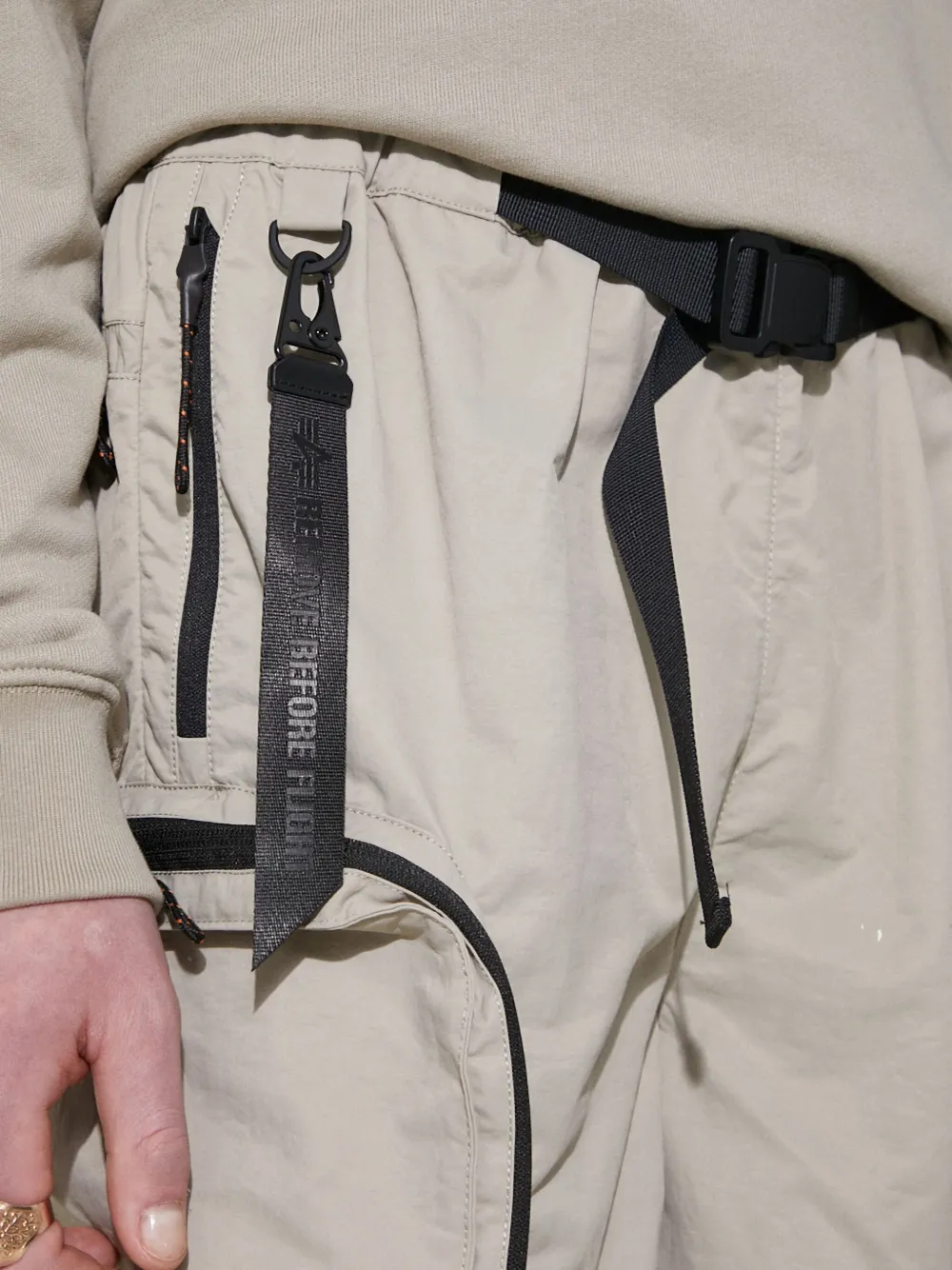 Alpha Industries Belted Cargo Shorts In Gray