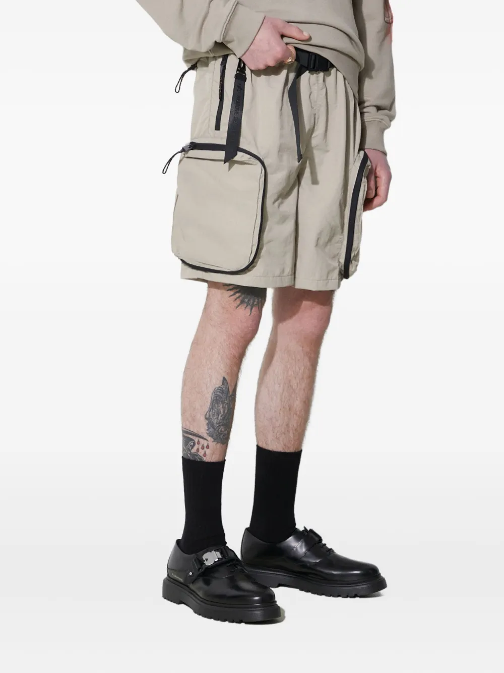 Alpha Industries Belted Cargo Shorts In Gray