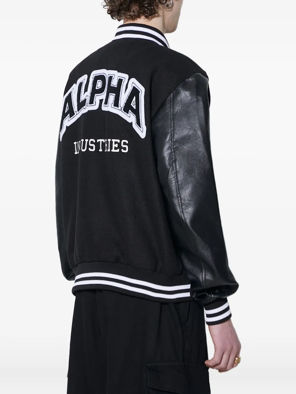 Alpha Industries Pu College Jacket Men College Jacket Black In Black