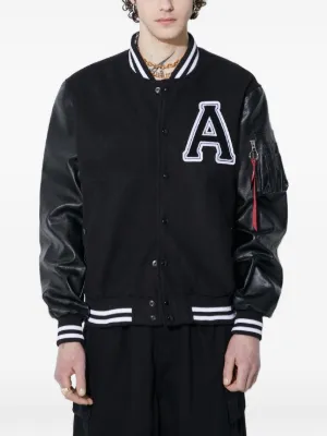 WACKO MARIA Type-2 contrast-sleeves Varsity Jacket | Black