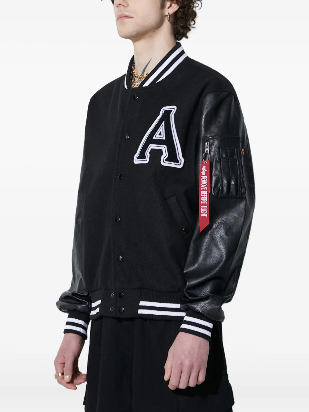 Alpha Industries Pu College Jacket Men College Jacket Black In Black