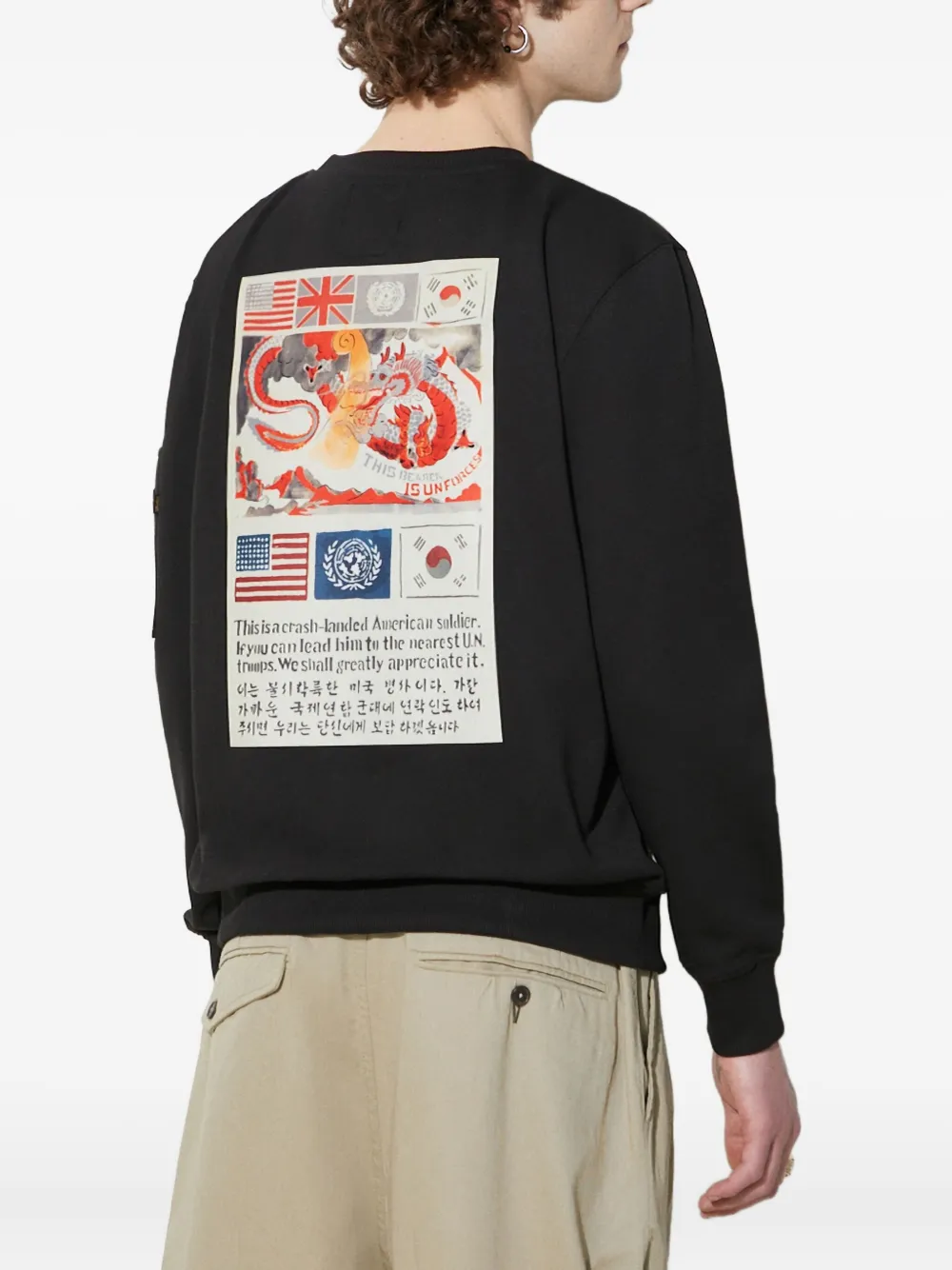 Alpha Industries Usn Blood Chit Sweatshirt In Black