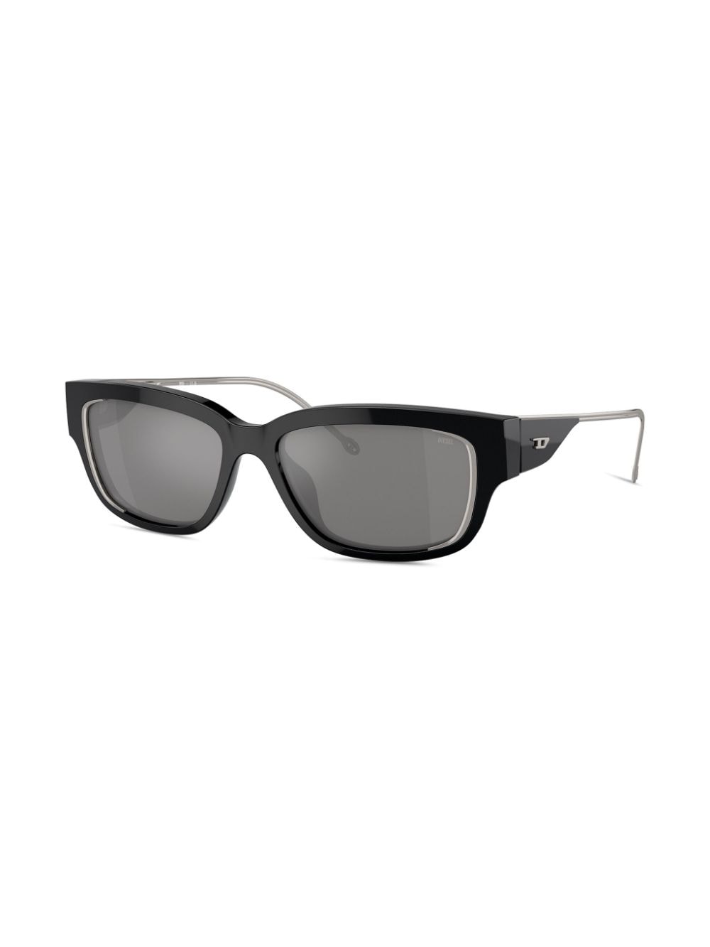 Shop Diesel Everyday Rectangle-frame Sunglasses In Black