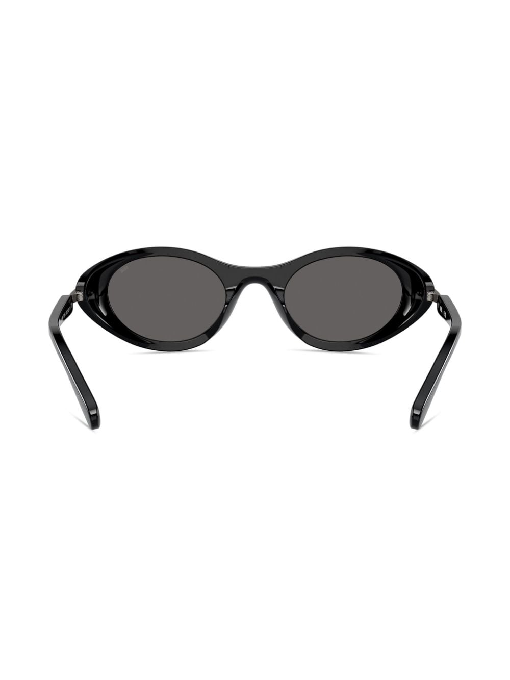 Shop Diesel Logo-plaque Oval-frame Sunglasses In Black