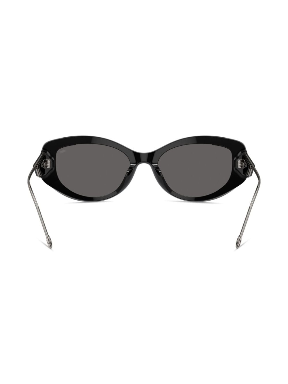 Shop Diesel Logo-plaque Cat-eye Sunglasses In Black