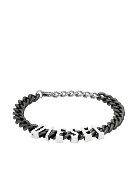 Diesel logo-plaque bracelet