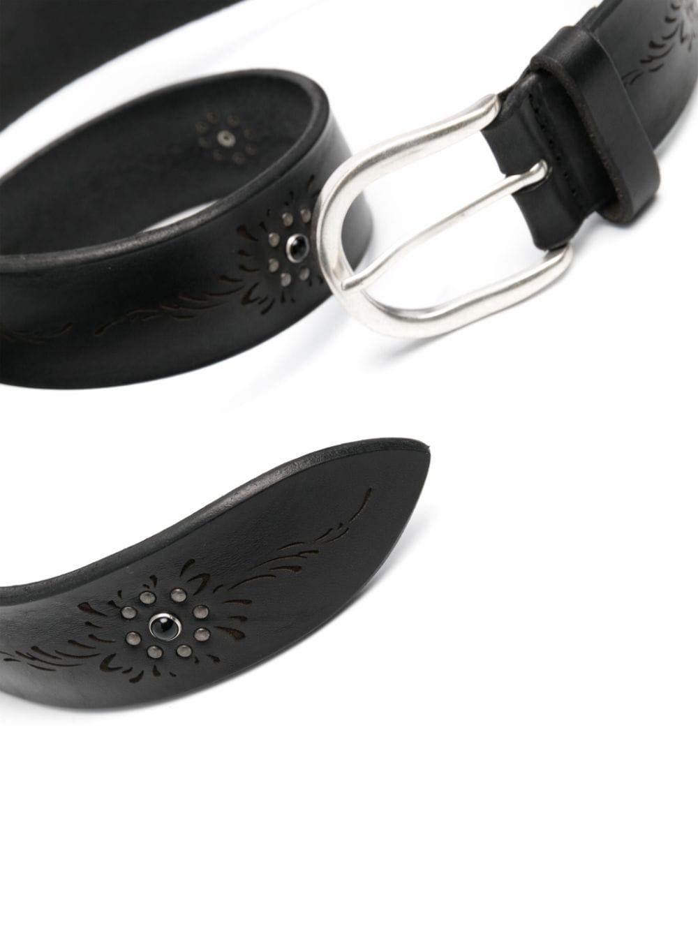 Shop Orciani Blade Leather Belt In Black